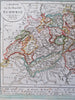 Republic of Switzerland Geneva Zurich Bern Swiss Alps 1818 Walch map