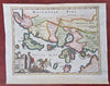 Ionian Islands Greece Corfu Epirus 1729 Cluverius decorative map