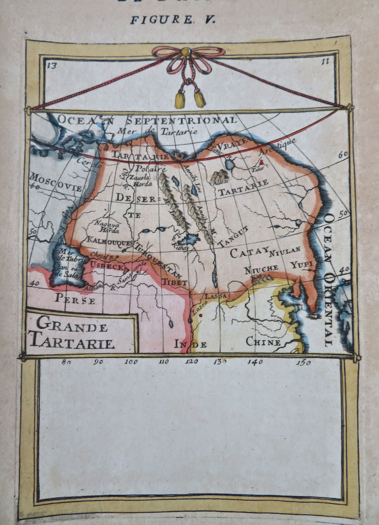 Grand Tartary Mongolia China Korea Siberia 1683 Mallet miniature map
