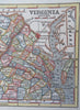 Antebellum Virginia 1853 uncommon detailed hand color state map