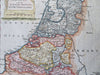 Seven United Provinces Netherlands Flanders Belgium 1771 Kitchin hand color map