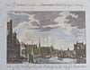Amsterdam Netherlands Holland city views x2 c. 1770's engraved hand color print