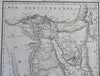 Egypt Nile River Cairo Thebes Red Sea Nubia 1810 Lapie engraved map