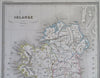 Ireland Dublin Galway Waterford Derry Waterford 1846 scarce engraved map