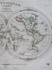 World Map Double Hemispheres decorative 1848 de Bocage & Smith map