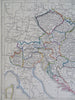 Austria-Hungary Bohemia Croatia Vienna Budapest Prague c. 1850 Chapman map