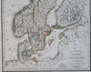 Sweden Denmark Norway Baltic Sea Iceland Finland 1810 Lapie hand color large map