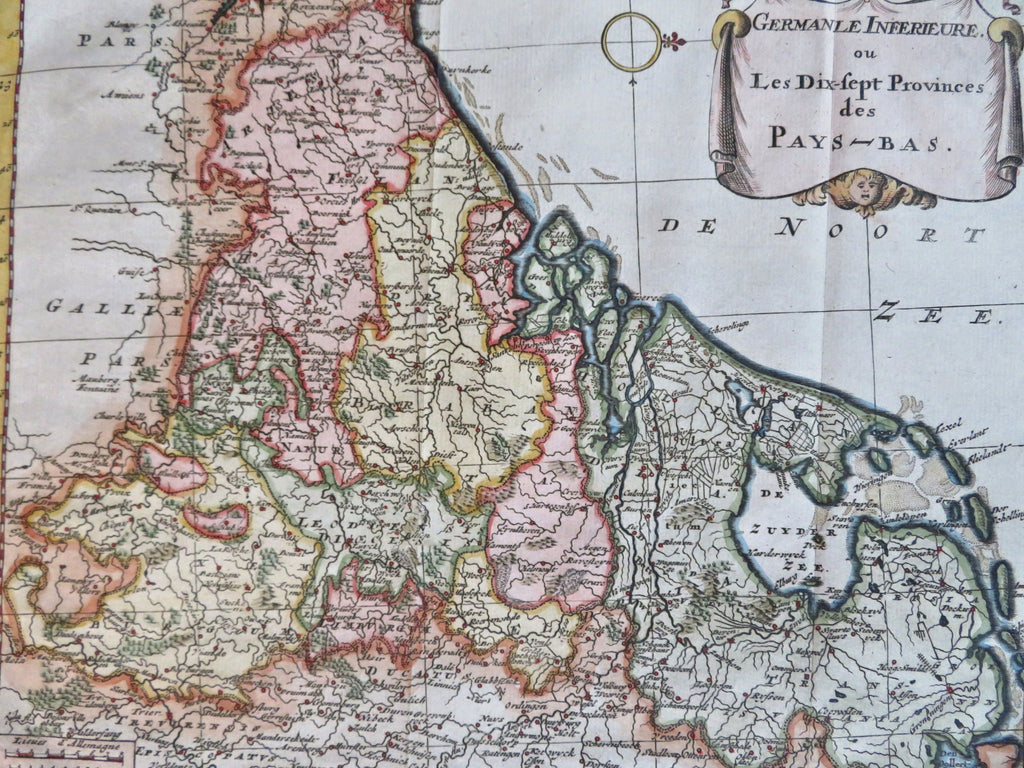 Seventeen Provinces Low Countries Netherlands c. 1750's engraved historical map