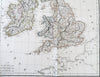 British Isles Ireland United Kingdom England Scotland Wales 1810 Lapie large map