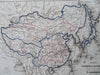 Chinese Empire Mongolia Tibet Korea Japan 1852 Levasseur hand color map