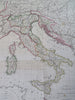 Napoleonic Italy Kingdom of Naples Sardinia Sicily Corsica 1812 Lapie large map