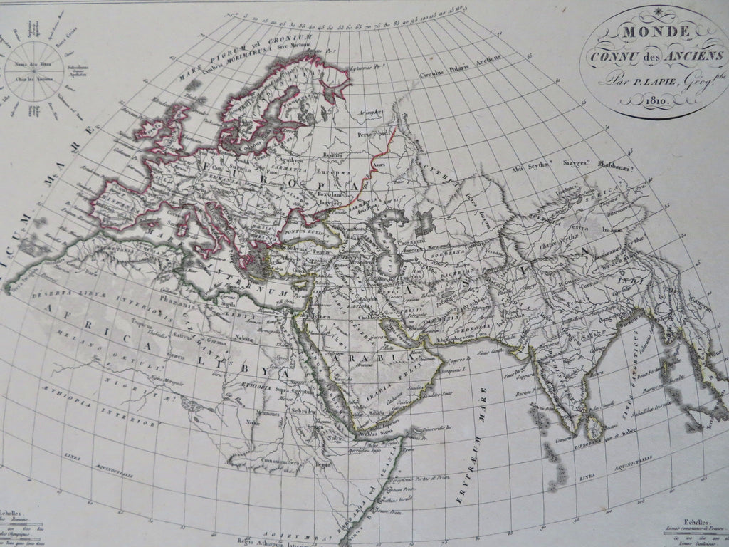 Ancient World Europe North Africa Asia India Arabia Persia 1810 scarce fine map