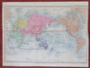 World Map Mercator's Projection Circumnavigation 1895 Erhard map