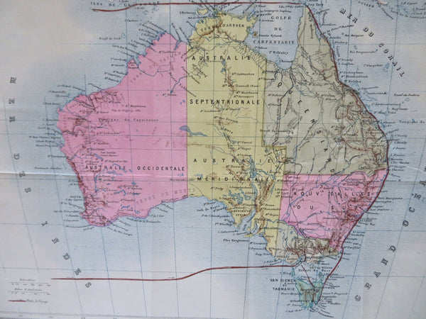 Australia New South Wales Queensland Victoria Tasmania 1895 Erhard map