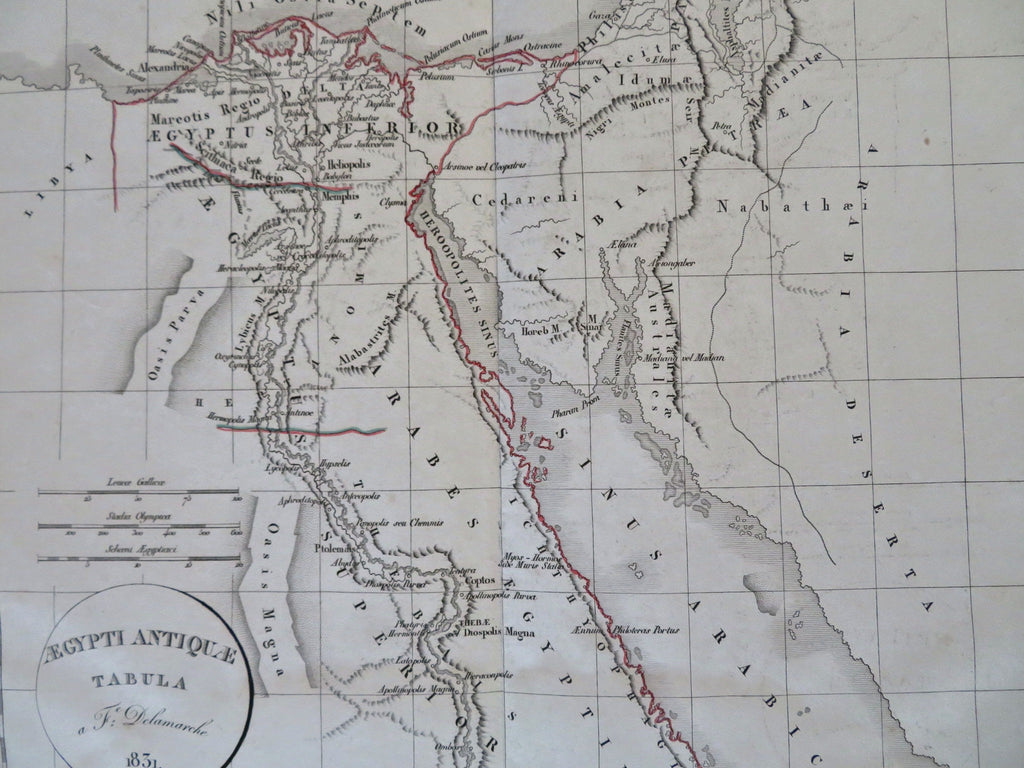 Ancient Egypt Africa Upper & Lower Kingdoms Nile River Red Sea 1832 map