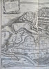 Cuneo Italy Piedmont Savoy City Plan Fortifications c. 1745 Basire folio map