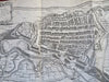 Cuneo Italy Piedmont Savoy City Plan Fortifications c. 1745 Basire folio map