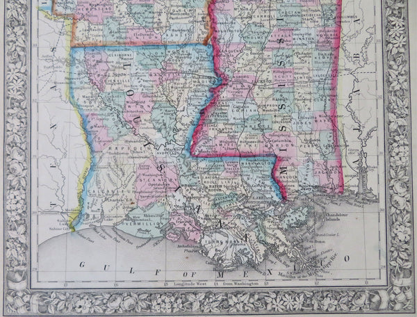 Louisiana Arkansas & Mississippi New Orleans Jackson Natchez 1860 Mitc –  Brian DiMambro