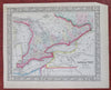 Canada West Great Lakes Ontario Lake Erie Toronto Ottawa 1860 Mitchell map