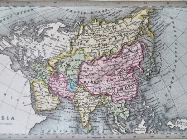 Asia Qing China Ottoman Empire Japan Korea Mughal India 1831 miniature map