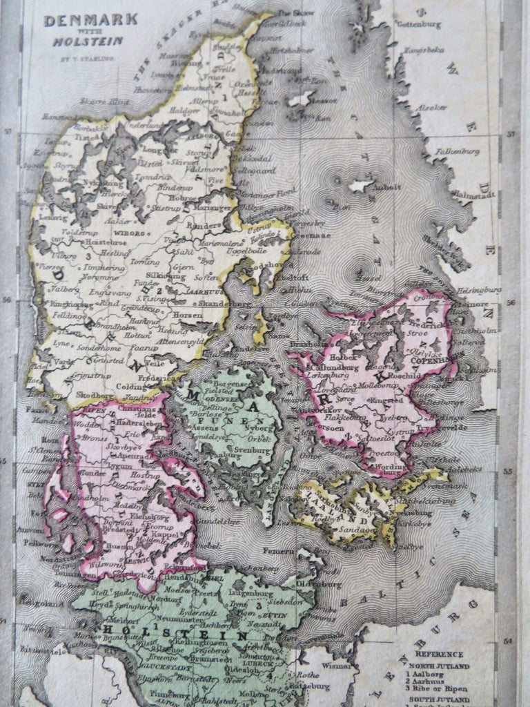 Denmark Schleswig Holstein Jylland Sjaelland Fyn Copenhagen 1831 miniature map