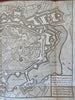 Mons Hainault Belgium City Plan Fortifications c. 1745 Basire large engraved map