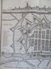 Niuewpoort Flanders Belgium City Plan Skyline view c. 1745 Basire large fine map