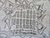 Niuewpoort Flanders Belgium City Plan Skyline view c. 1745 Basire large fine map