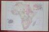 Africa continent unique boundaries 1887 large scarce Bradley-Mitchell hc map