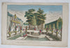 Amsterdam Holland Mayor's Mansion Garden c. 1760-80's vue d'optique hand color