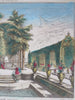 Amsterdam Holland Mayor's Mansion Garden c. 1760-80's vue d'optique hand color