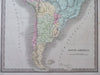South America Brazil Peru Venezuela Argentina La Plata Chile c. 1835 map