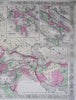 Roman Empire Germania North Africa Greece 1867 A.J. Johnson Scarce Issue map