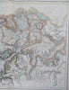 Switzerland Basel Geneva Zurich Lucerne Berne c. 1850's Fullarton map