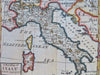 Kingdom of Italy Rome Naples Genoa Venice Milan 1744 Senex engraved map