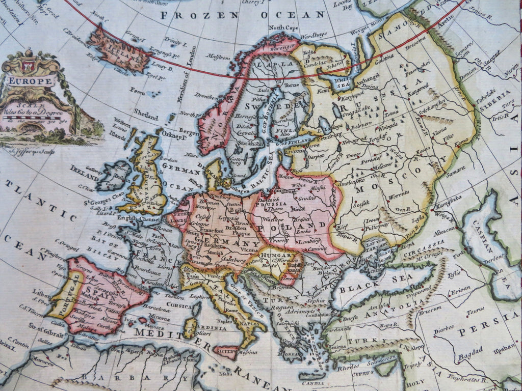 Europe Holy Roman Empire Ottomans France British Isles 1757 Jeffrys map