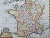 Kingdom of France Brittany Normandy Champagne Languedoc Paris 1757 Jefferys map