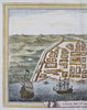 Saint-Domingue Dominican Republic Hispaniola 1754 Bird's Eye View City Plan