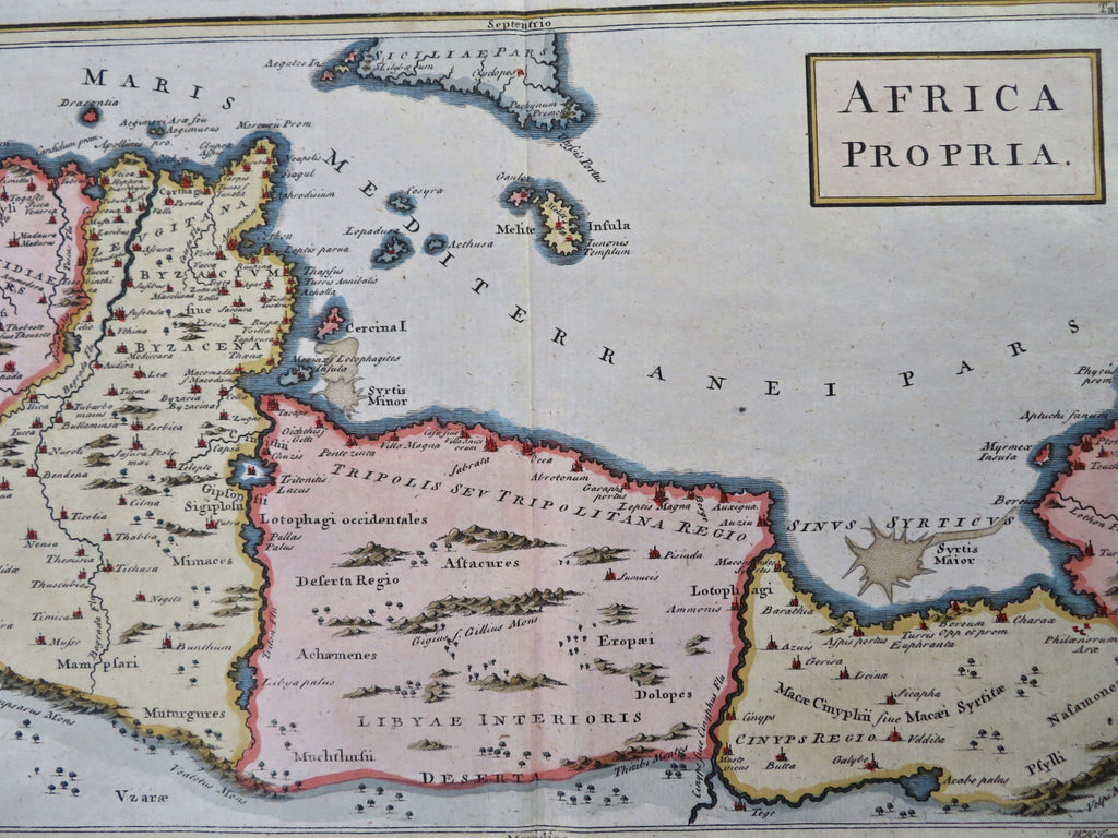 North Africa Libya Berenice Carthage Tunis 1768 Toms engraved historical map