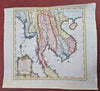 Southeast Asia Kingdom of Siam Thailand Cambodia 1752 Bellin fine hand color map