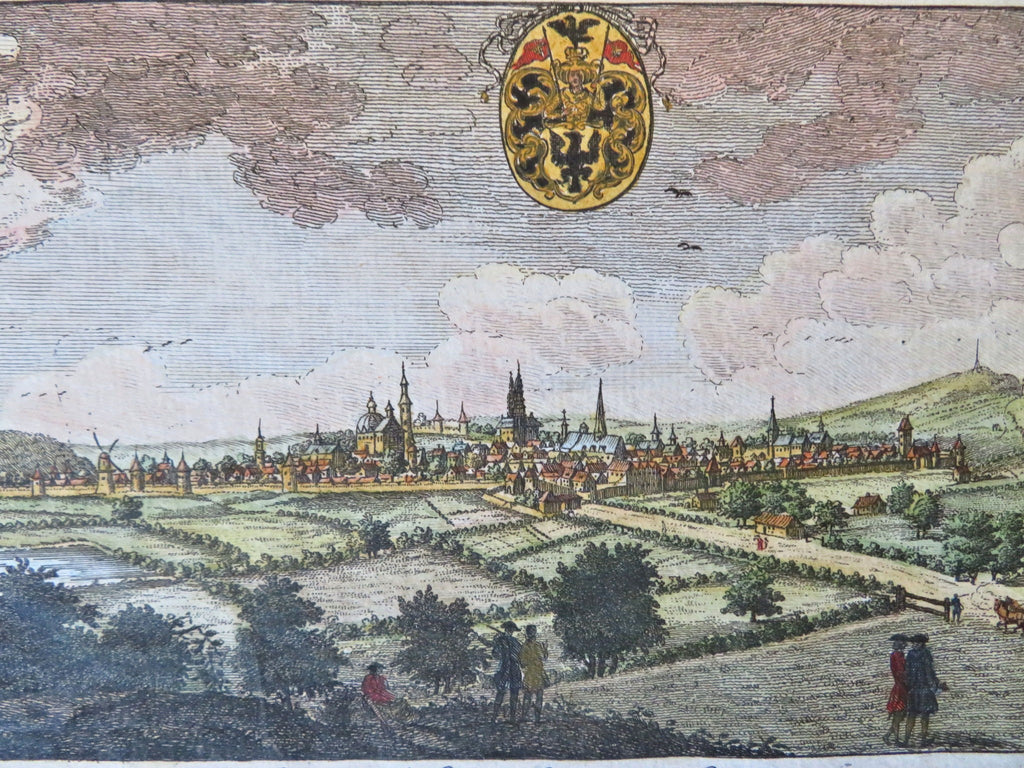 Aachen Aix La Chapelle Holy Roman Emp. Imperial City 1748 fine hand color print
