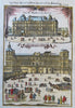 Madrid Castle France & Germany Comparative View 1719 Mallet hand colored print