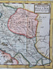 Polish-Lithuania Commonwealth Warsaw Krakow 1744 Senex engraved hand color map
