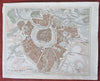 Vienna Austria-Hungary Hapsburg Empire c. 1850's Heck engraved city plan map