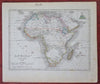 Africa Cape Colony Guinea Congo Egypt Morocco 1850 Radefeld engraved map