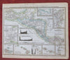 Central America Guatemala Nicaragua Panama Volcanoes c. 1850 German color map