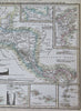 Central America Guatemala Nicaragua Panama Volcanoes c. 1850 German color map