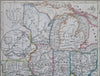 Missouri Illinois Indiana Ohio Kentucky & Tennessee Nashville 1850 scarce map