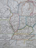 Missouri Illinois Indiana Ohio Kentucky & Tennessee Nashville 1850 scarce map