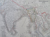 British India Southeast Asia Myanmar Thailand Cambodia Vietnam 1849 engraved map